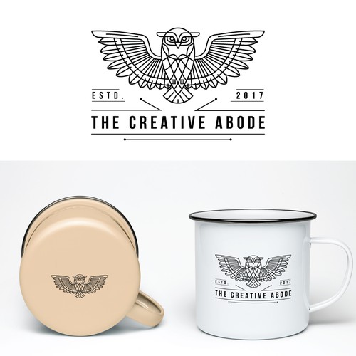 Owl logo with the title 'Logo design solution for Creative Abode'