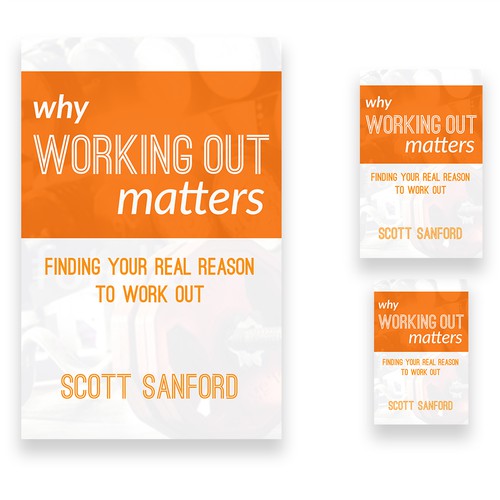 Orange book cover with the title 'Book cover concept for a book about fitness'