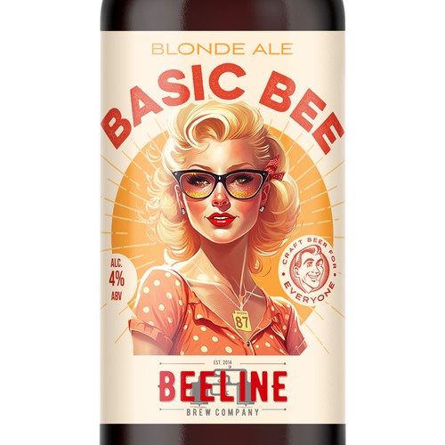 Retro label with the title 'Beeline'