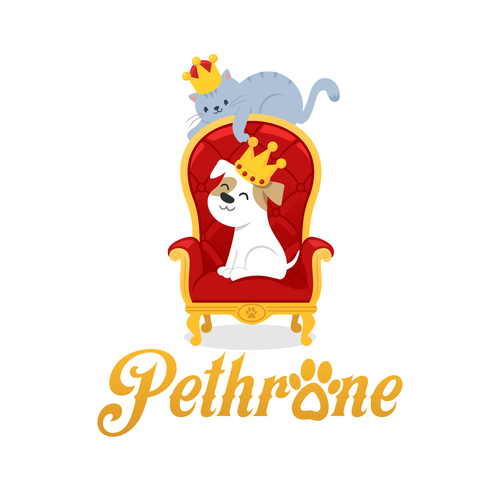 Cute cat logo with the title 'Pet store logo concept'