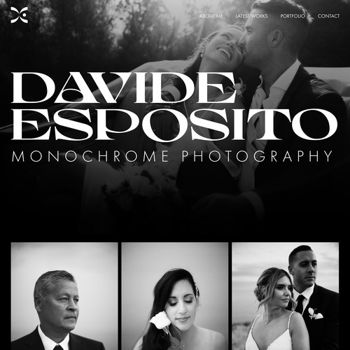 Jimdo design with the title 'Davide Esposito Monochrome Photography Website'