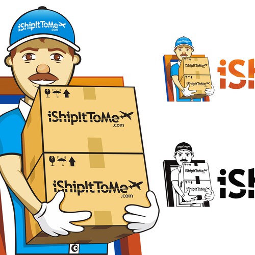 Shipping logo with the title 'Help iShipItToMe.com with a new logo'