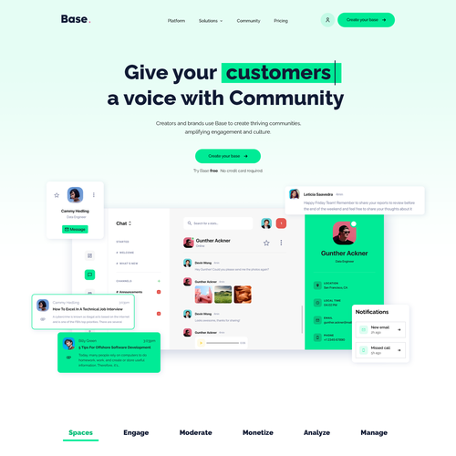 SaaS design with the title 'SAAS Landing Page Design'