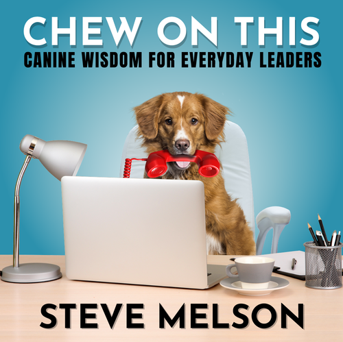 Dog book cover with the title 'Chew on This'