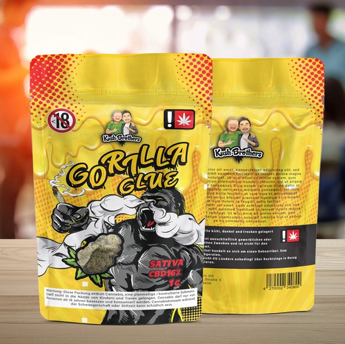 Fun packaging with the title 'GORILLA GLUE FUN POUCH'