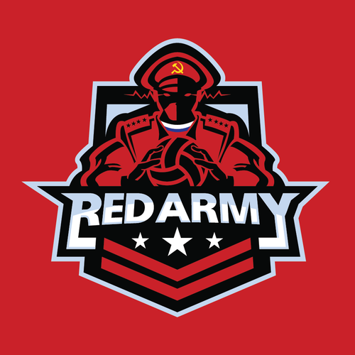 Volleyball logo with the title 'Red Army Volleyball Club'