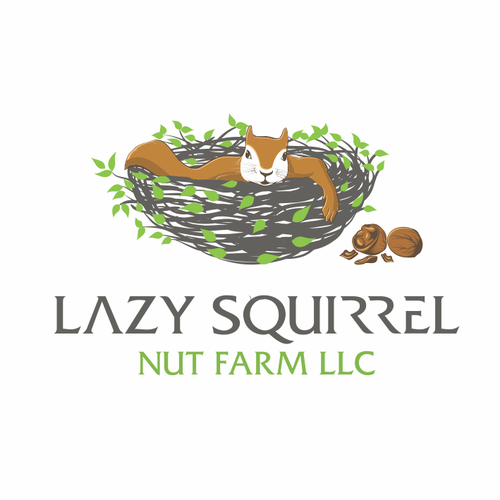 Squirrel logo with the title 'Lazy Squirrel Nut Farm LLC'