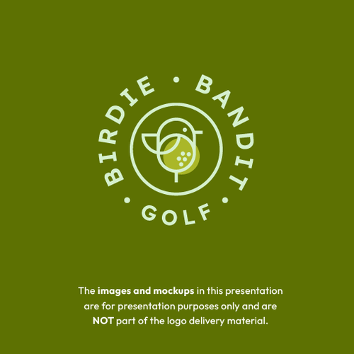 Golf logo with the title 'Birdie Bandit Golf'