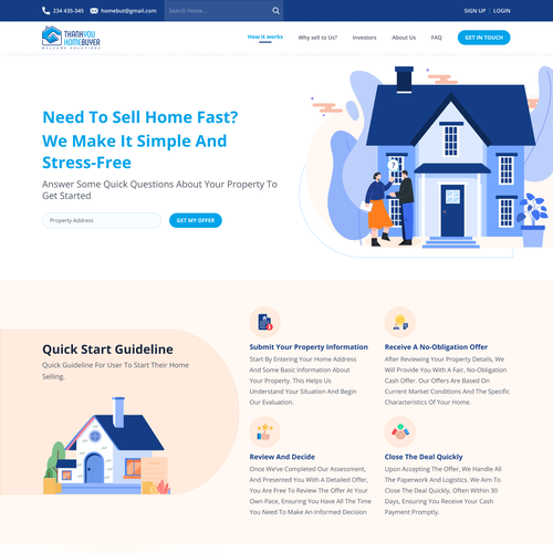Infographic website with the title 'Real Estate - Landing Page'