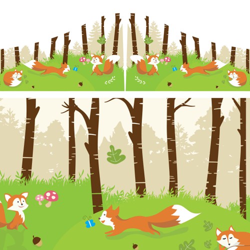 Fox illustration with the title 'Cute illustration'