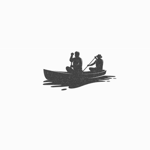 Canoe design with the title 'Hawaiian Themed Logo Expressing Unity incorporating a two person outrigger canoe'