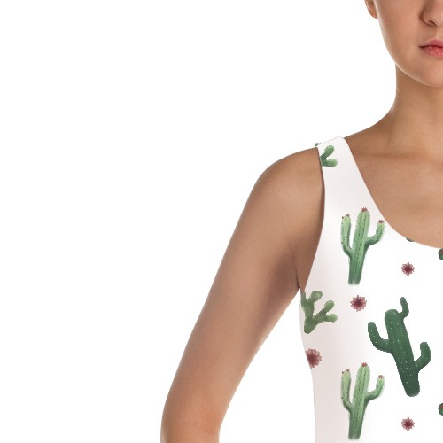 Seamless artwork with the title 'Cactus Seamless Pattern for Swimsuit'