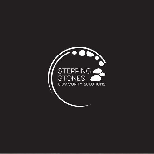 Green and grey logo with the title 'Logo for Stepping Stones Community Solutions'