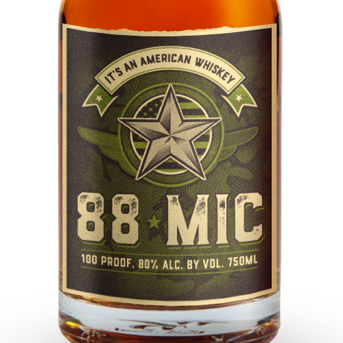 Pattern label with the title 'Whisky Brand for American Veterans'