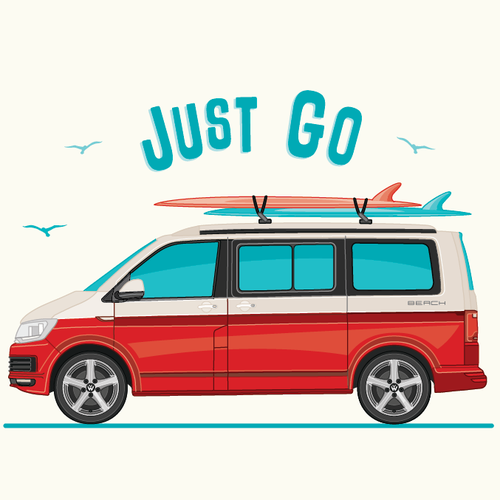 Beach t-shirt with the title 'illustration for t-shirt'