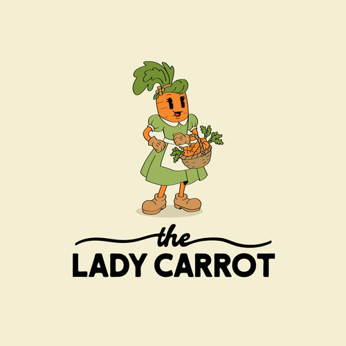 Lady design with the title 'Lady Carrot Logo Mascot'