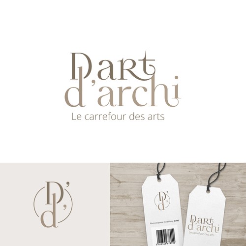 Shop brand with the title 'Logo design : D'art et d'archi'
