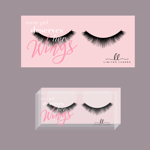 Eyelash design with the title 'Simple Lashes Packaging'