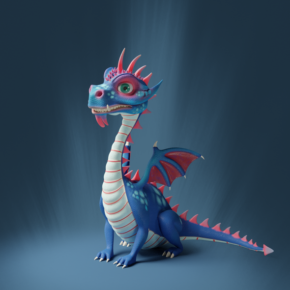 Toy artwork with the title 'Dragon mascot'