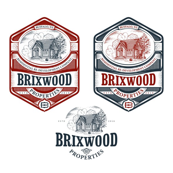 Old-school brand with the title 'LOGO for Brixwood Properties'