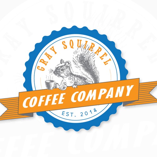 Squirrel logo with the title 'Create a logo for a small batch artisan coffee roasting company.'