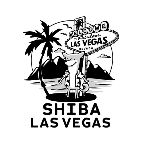 Dog illustration with the title 'sketch with a shiba inu'