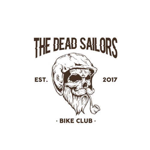 Sailing logo with the title 'Skull Sailor Hipster Logo Illustration '