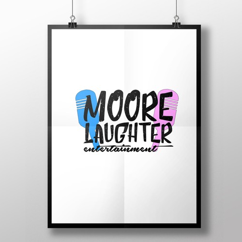 Comedy logo with the title 'logo concept for moore laughter entertainment'