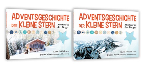 Christmas book cover with the title 'Child-friendly cover for creative Advent book'