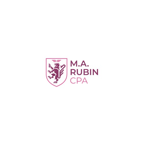 Coat of arms design with the title 'Logo Design for M.A. Rubin CPA'