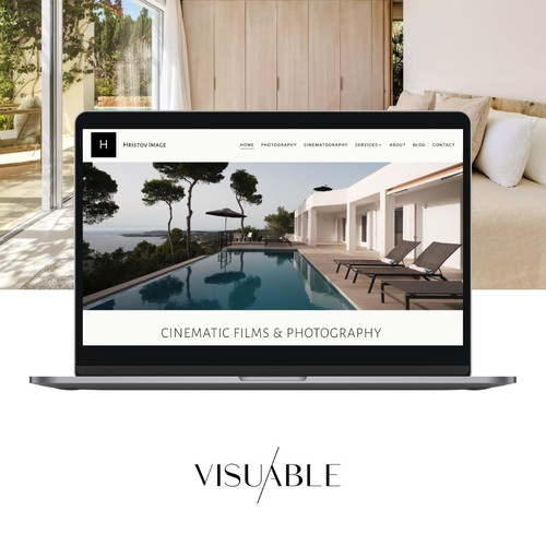 Mobile-first design with the title 'Website Design for a Cinematic Photography Portfolio'