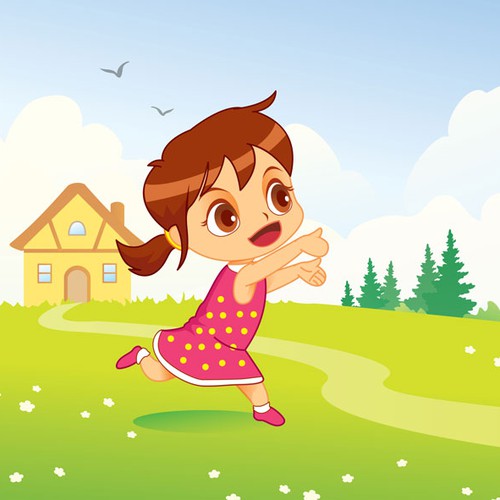 Book cover artwork with the title 'Children Book Illustration'