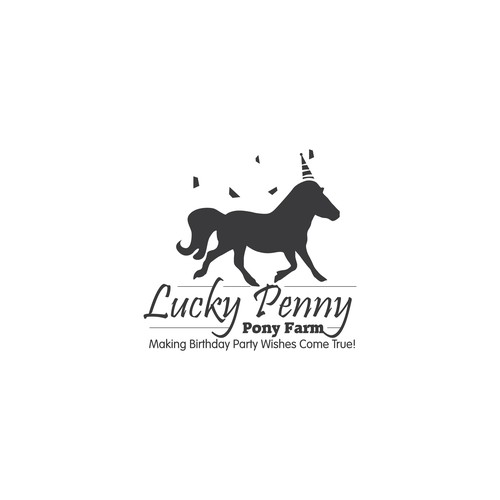 Confetti design with the title 'Lucky Penny pony farm'