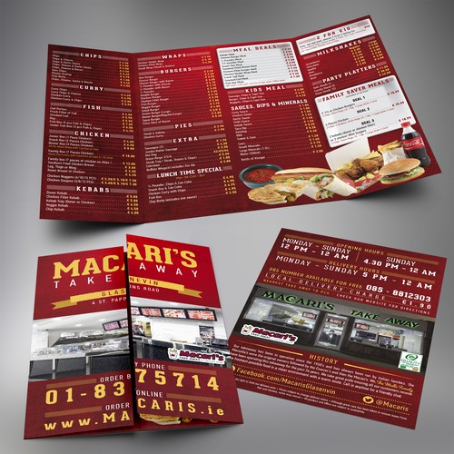 Fast food design with the title 'brochure design for A Fast Food Restaurant'