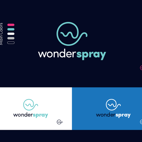 Wonder logo with the title 'Unique logo concept for wonder spray portable butt shower'