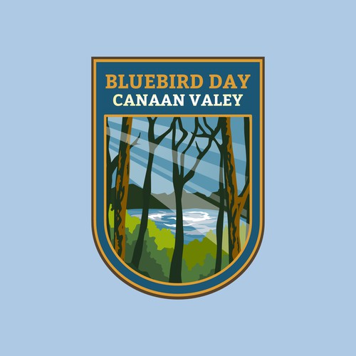 Pastel blue logo with the title 'Outdoor Logo'
