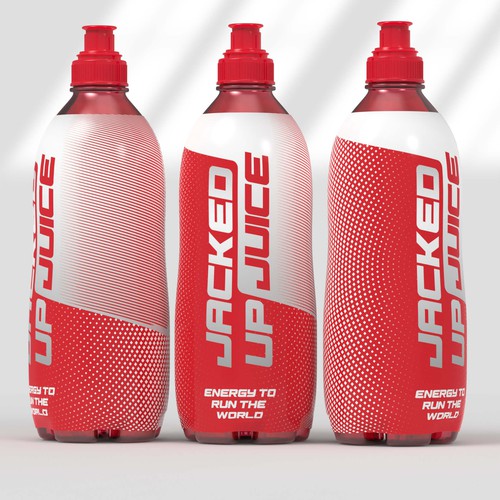 Juice packaging with the title 'Jacked Up Juice'