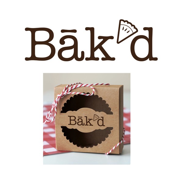 Bakery logo with the title 'winning design: bak'd pie bakery logo'