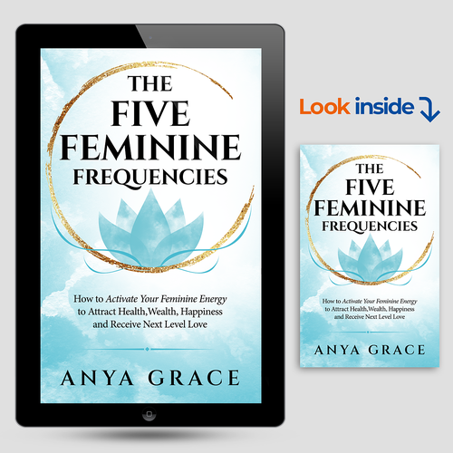 Yoga book cover with the title 'The Five Feminine Frequencies'