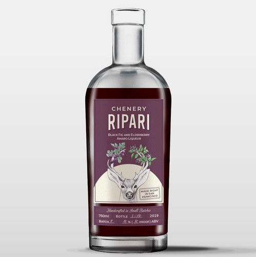 Liquor label with the title 'Liqueur packaging'