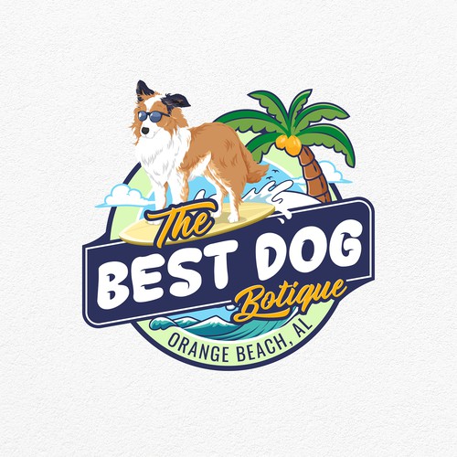 Surfer logo with the title 'The Best Dog Botique'