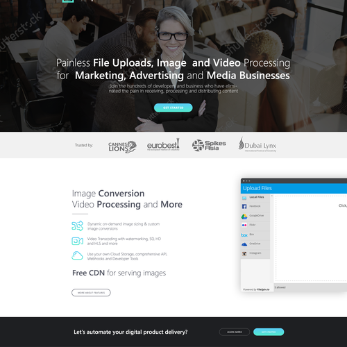 Site design with the title 'File Spin Website'
