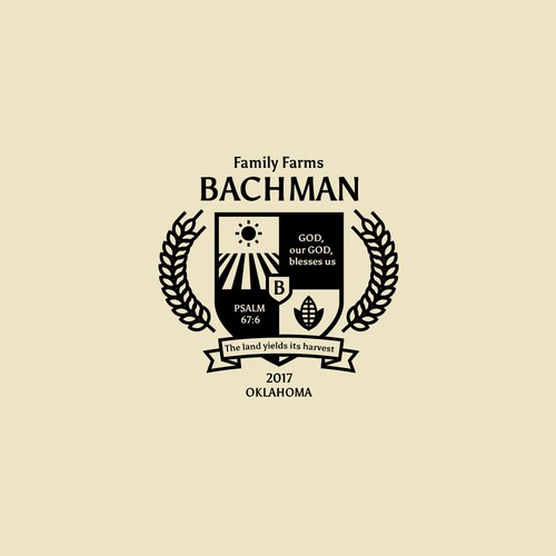 Grain logo with the title 'Bachman Family Farms'