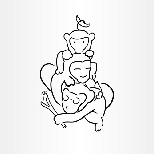 Banana design with the title 'Triple Monkey'