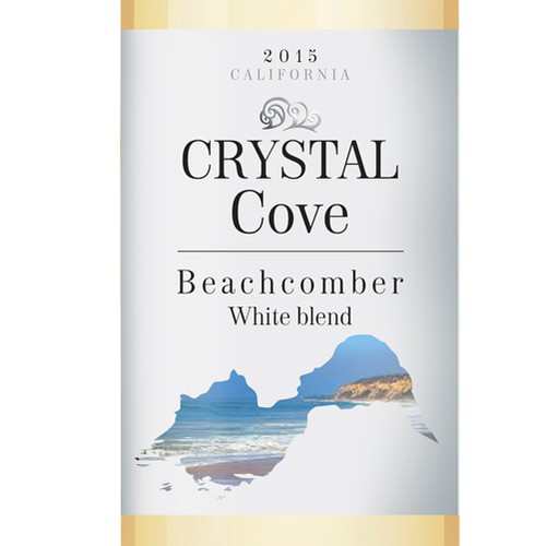 Beverage label with the title 'Wine label Crystal Cove'