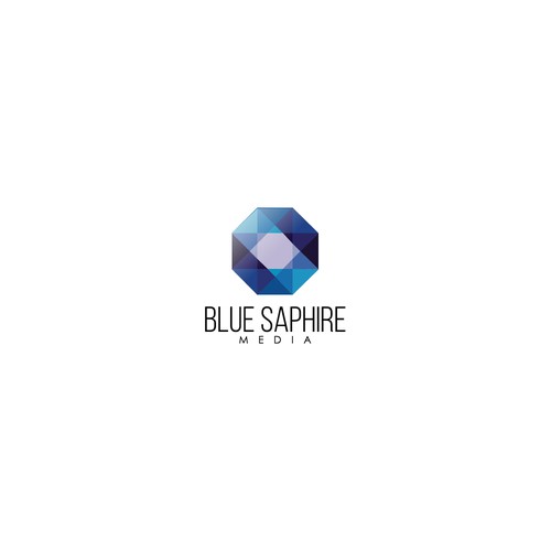 Gemstone logo with the title 'Logo concept for Blue Sapphire Media'