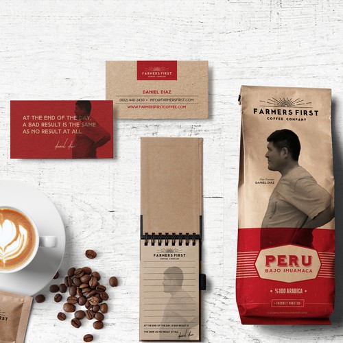 Packaging with the title 'Farmers First Coffee Package'