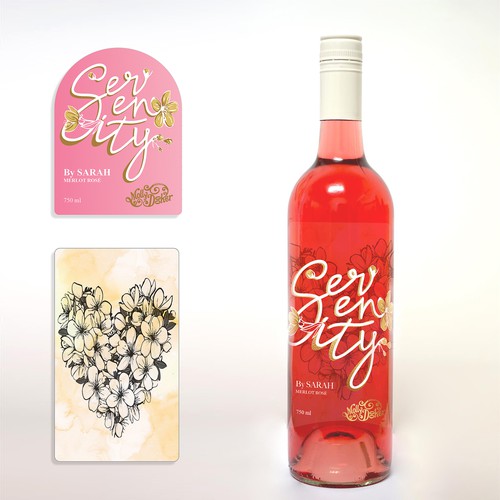 Rose label with the title 'Rose Wine label'