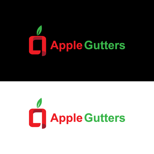 Apple logo with the title 'Apple Logo for construction gutter business'