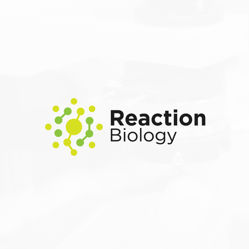Science design with the title 'Reaction Biology Logo Redesign '